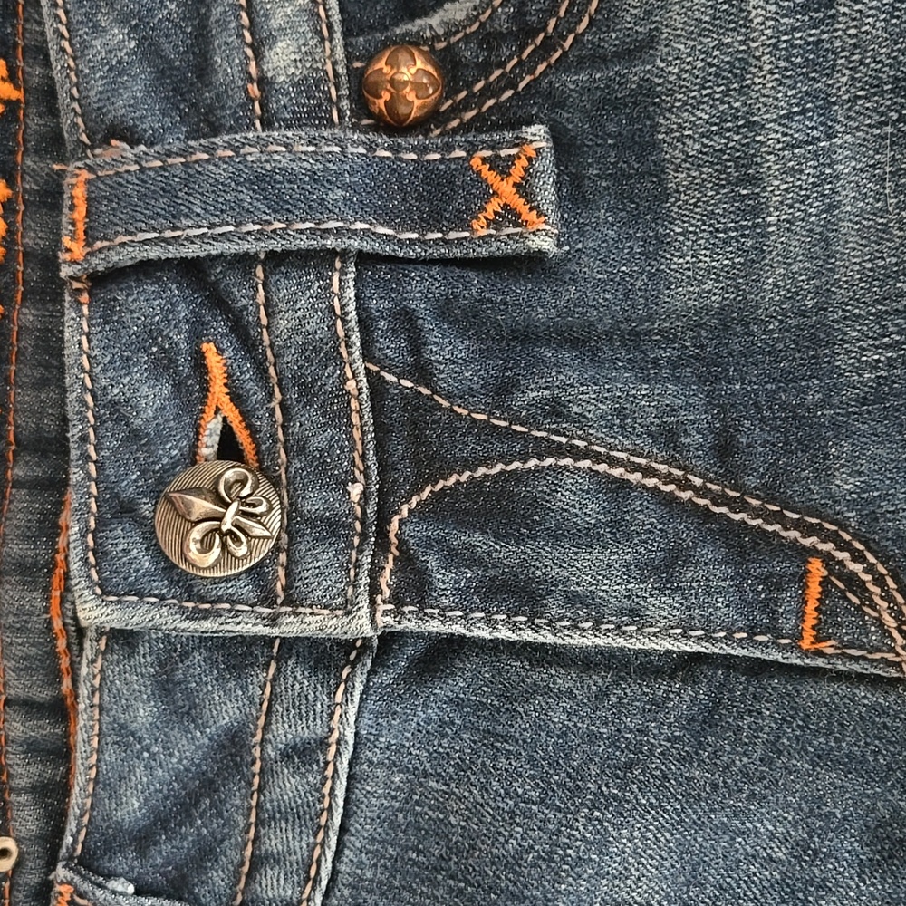 Rock Revival Blue Boot Cut Jeans with Embroidered Pockets - Picture 4 of 7